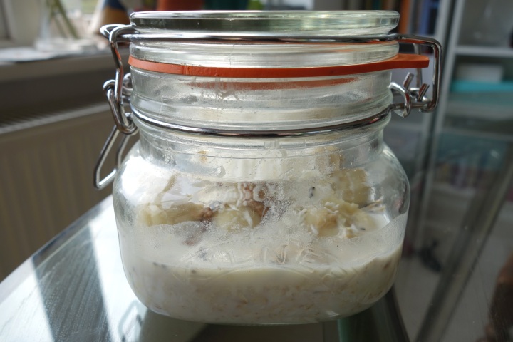 almond butter banana gluten free overnight oats